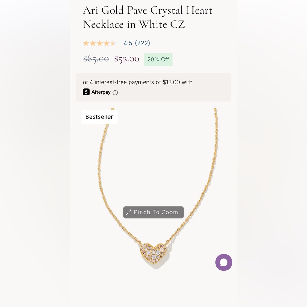 Kendra Scott Ari Pave Heart Necklace